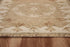 2' X 4' Tan and Beige Wool Medallion Hand Woven Half Circle Area Rug